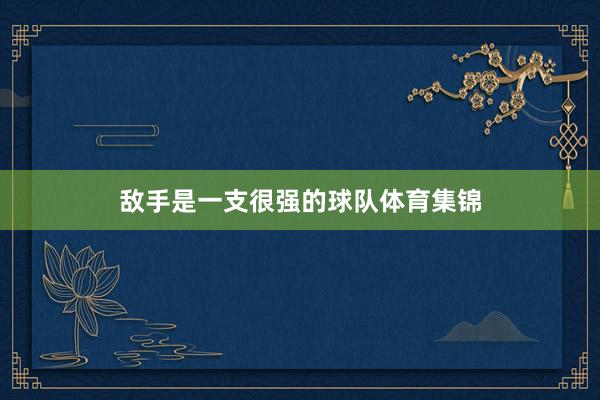 敌手是一支很强的球队体育集锦
