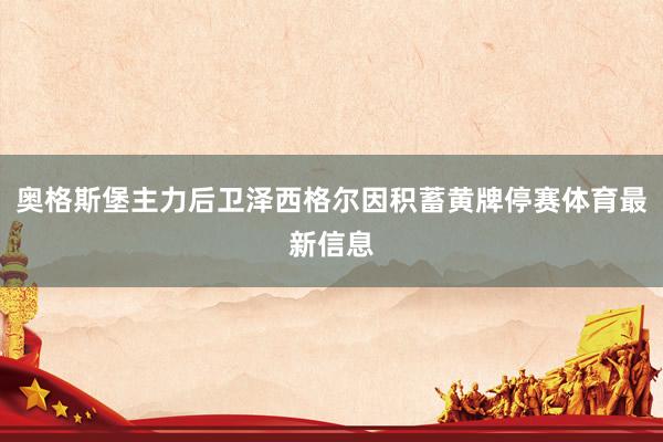 奥格斯堡主力后卫泽西格尔因积蓄黄牌停赛体育最新信息