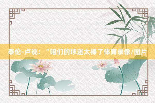 泰伦-卢说：“咱们的球迷太棒了体育录像/图片