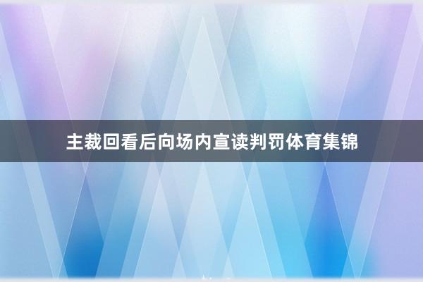 主裁回看后向场内宣读判罚体育集锦
