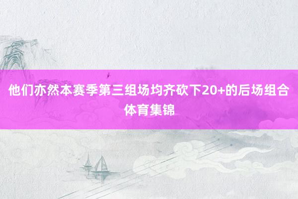 他们亦然本赛季第三组场均齐砍下20+的后场组合体育集锦