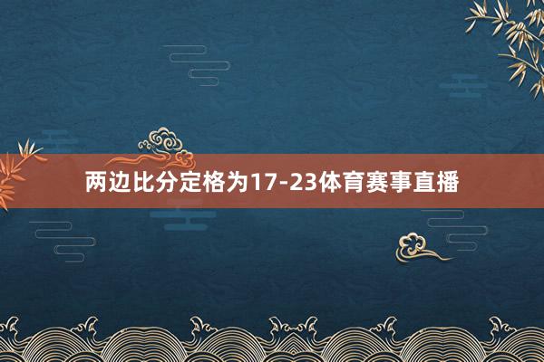 两边比分定格为17-23体育赛事直播
