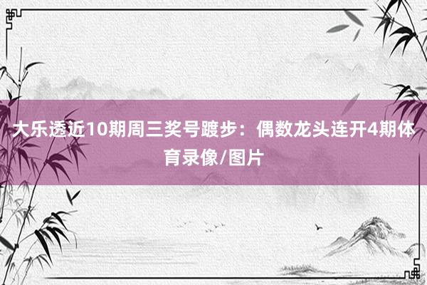 大乐透近10期周三奖号踱步：偶数龙头连开4期体育录像/图片