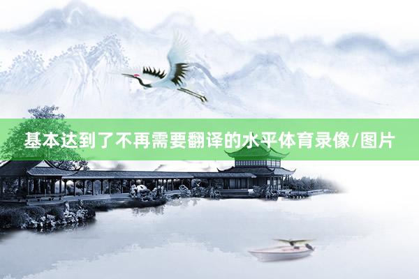 基本达到了不再需要翻译的水平体育录像/图片