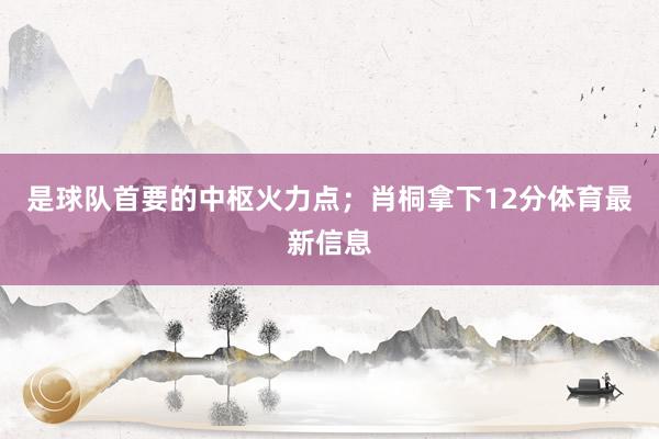 是球队首要的中枢火力点；肖桐拿下12分体育最新信息