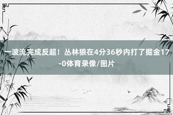 一波流完成反超！丛林狼在4分36秒内打了掘金17-0体育录像/图片