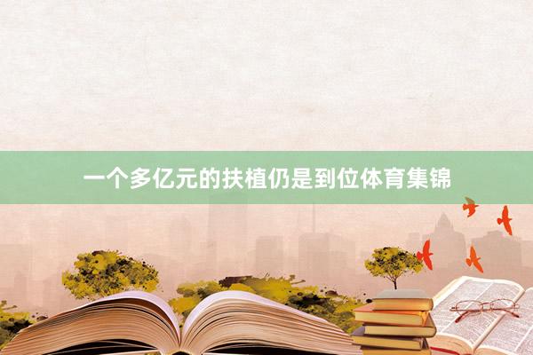 一个多亿元的扶植仍是到位体育集锦