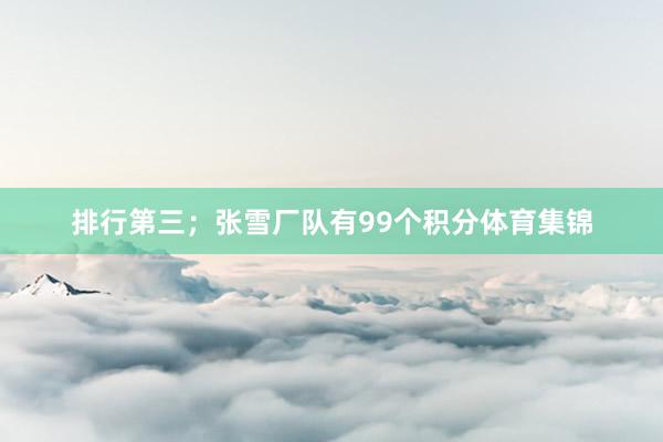 排行第三；张雪厂队有99个积分体育集锦
