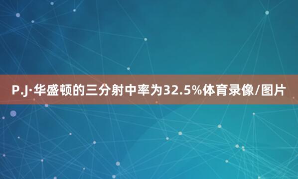 P.J·华盛顿的三分射中率为32.5%体育录像/图片
